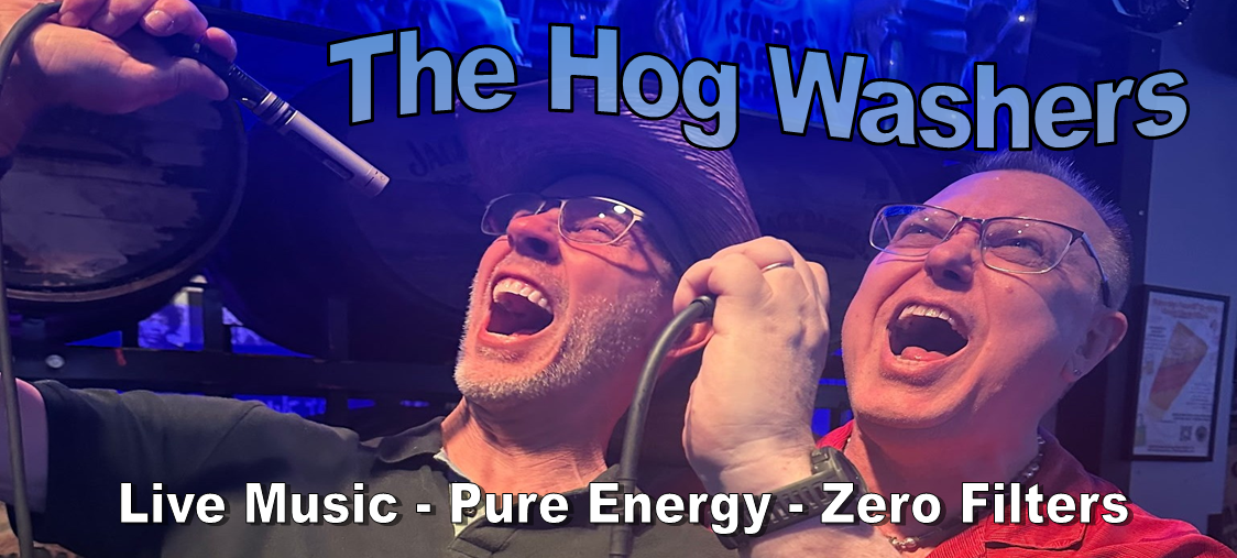 The Hogwashers acoustic duo performing live in South Florida Dave Lotz Michael Bongo Hawn
